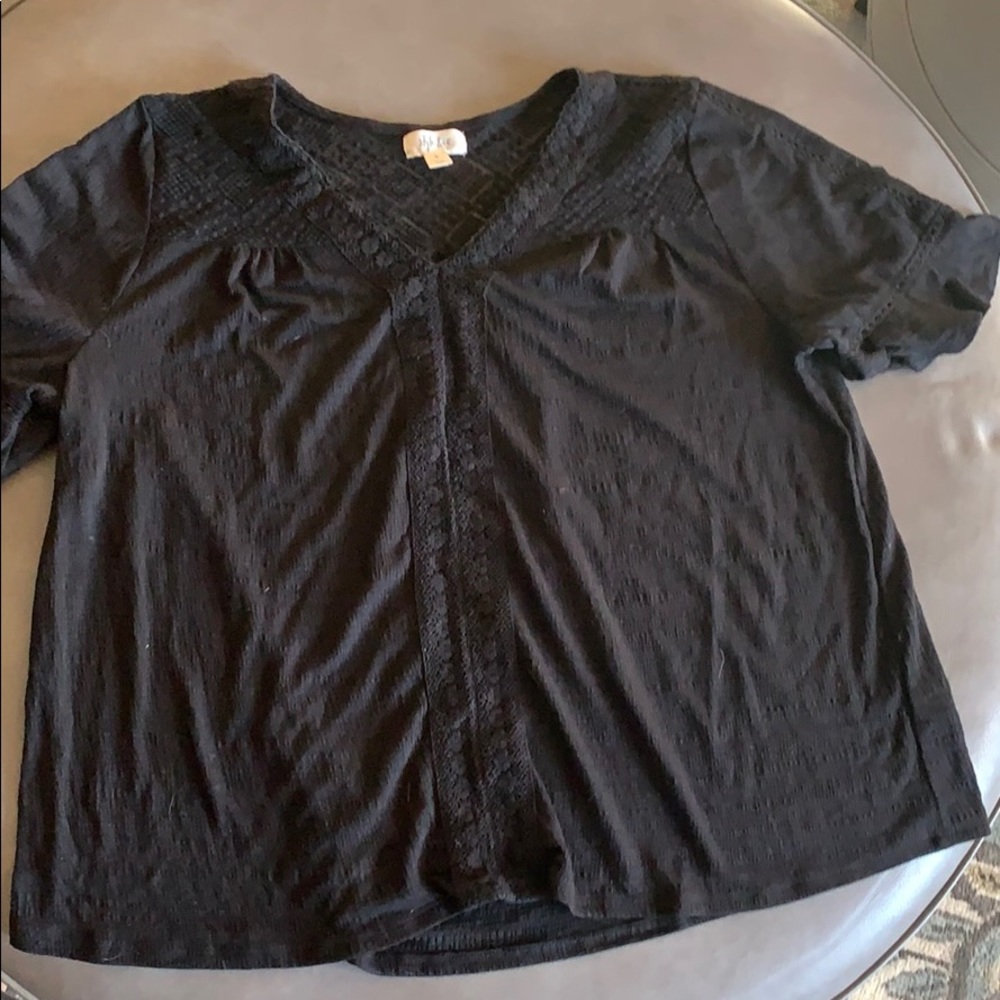 black blouse with embroidering